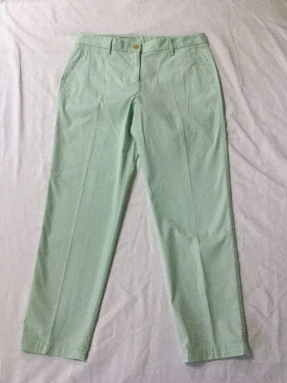 Talbots women size 10 Relaxed Chino Pants mint green Stretch Tapered Leg NWOT